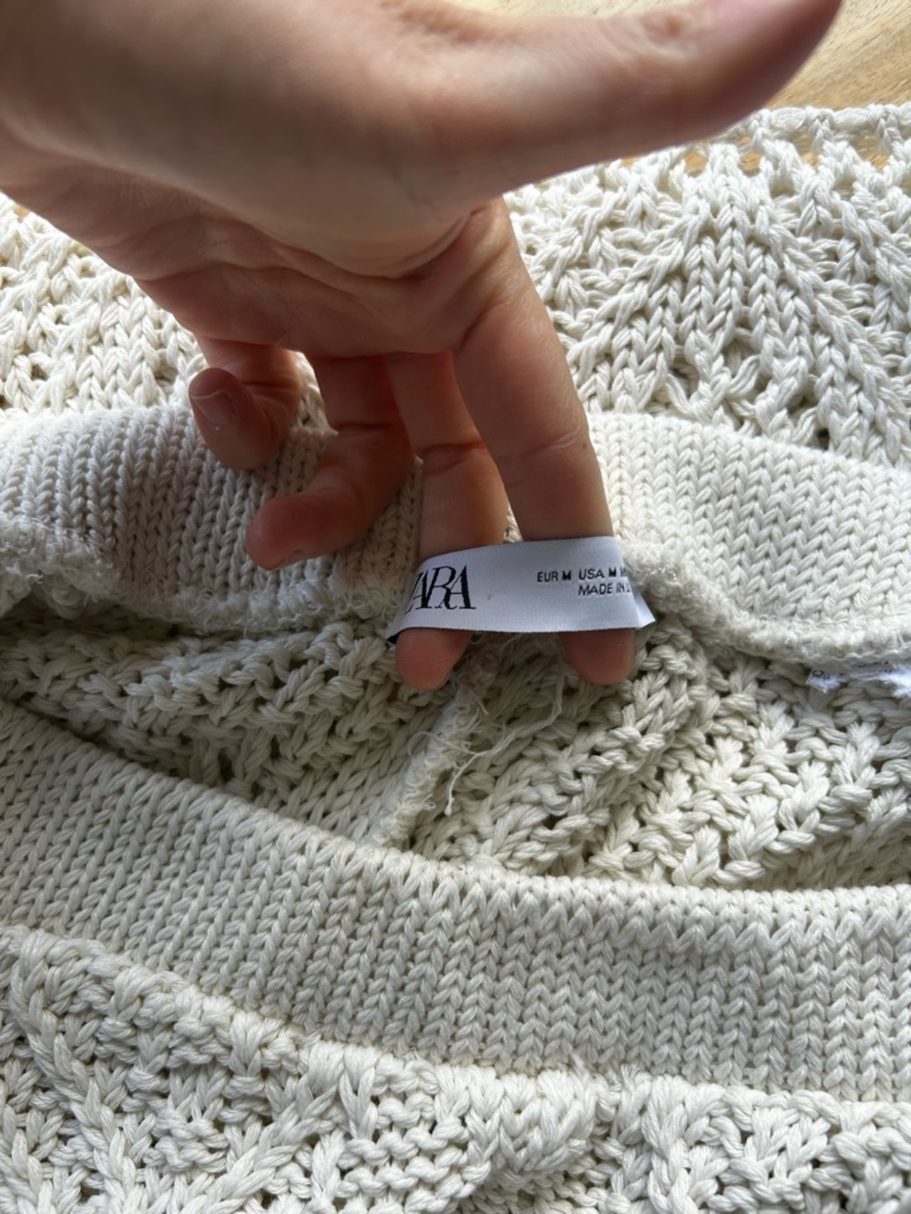 Zara Cable-Knit beach pants - Cream - Picture 3 of 3